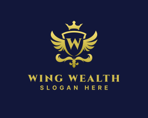 Crest Crown Wings logo design