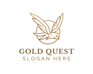 Gold Flying Owl logo design