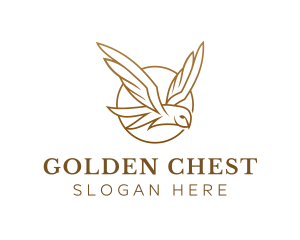 Gold Flying Owl logo design