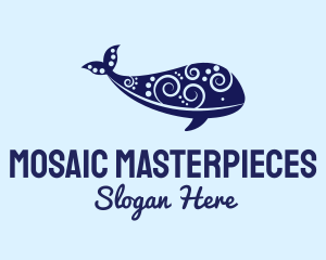 Abstract Marine Whale logo design