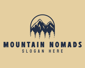 Forest Mountain Peak logo design