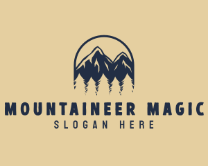 Forest Mountain Peak logo design