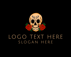 Mexican Rose Skull logo