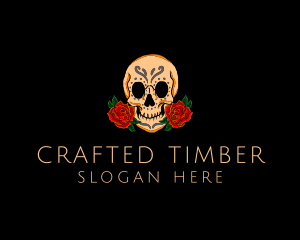 Mexican Rose Skull logo design