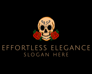 Mexican Rose Skull logo design