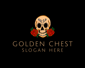 Mexican Rose Skull logo design