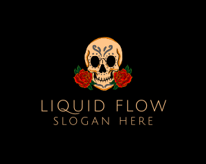 Mexican Rose Skull logo design