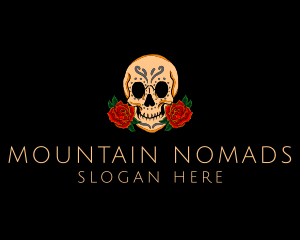 Mexican Rose Skull logo design