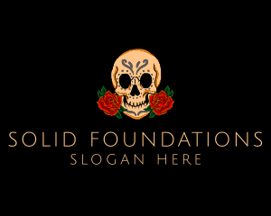 Mexican Rose Skull logo
