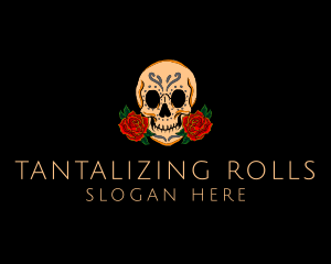 Mexican Rose Skull logo design