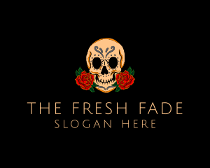 Mexican Rose Skull logo design