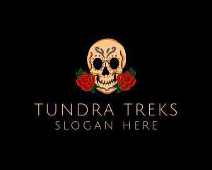 Mexican Rose Skull logo design