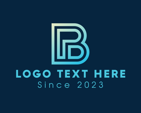 Letter Pb logo example 2