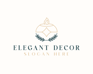 Scented Candle Wreath logo design