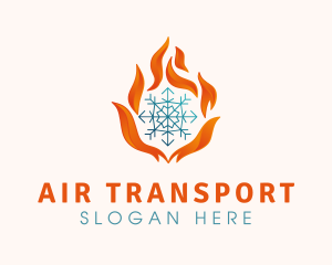 Fire Snowflake HVAC logo design