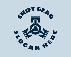 Piston Gear Mechanic Repair logo design