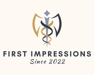 Medical Winged Staff logo design