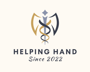 Medical Winged Staff logo design