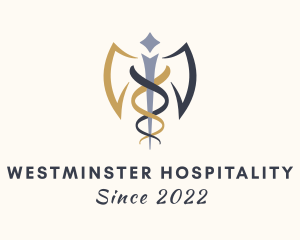 Medical Winged Staff logo design