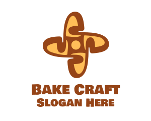 Baguette Bread Cross logo design