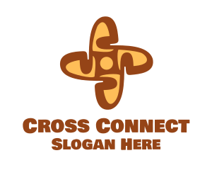 Baguette Bread Cross logo design