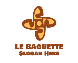 Baguette Bread Cross logo design