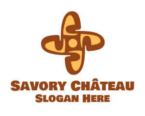 Baguette Bread Cross logo design