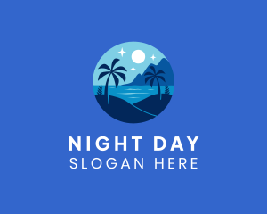 Tropical Night Beach logo design