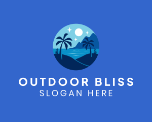 Tropical Night Beach logo design