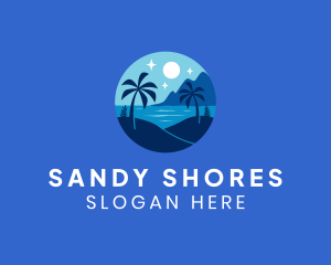 Tropical Night Beach logo design