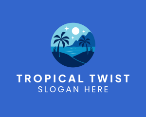 Tropical Night Beach logo design