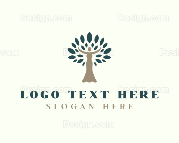Woman Tree Natural Eco Logo