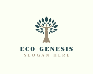 Woman Tree Natural Eco logo design