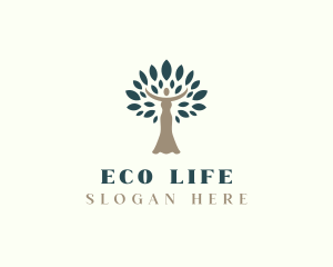 Woman Tree Natural Eco logo design