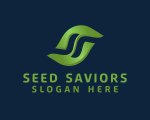 Floating Leaf Letter S logo design