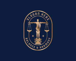 Justice Law Firm Statue logo design