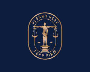 Justice Law Firm Statue logo design