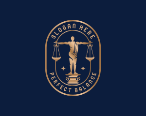 Justice Law Firm Statue logo design