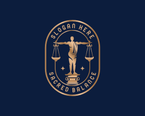 Justice Law Firm Statue logo design