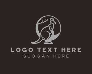 Wild Kangaroo Animal logo