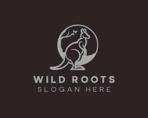 Wild Kangaroo Animal logo design