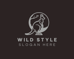 Wild Kangaroo Animal logo design