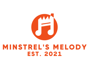 Orange Musical Note logo design