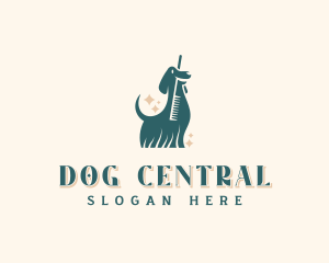 Dog Comb Grooming logo design