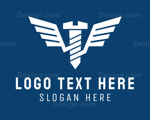 Winged Mechanical Screw Logo