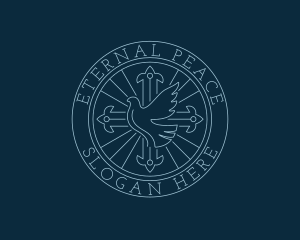 Peace Dove Crucifix logo design