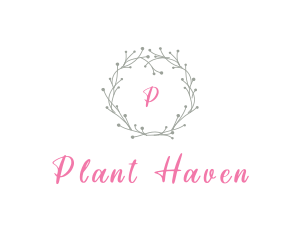 Plant Twig Wreath logo design