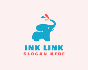 Elephant Paint Animal logo design