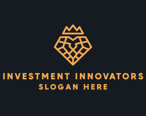 Geometric Lion Crown logo