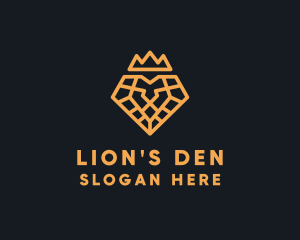 Geometric Lion Crown logo